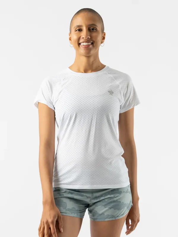 RABBIT RUNNING EZ TEE PERF ICE S/S WHITE