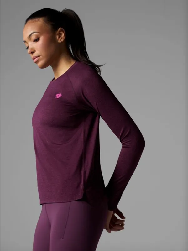 RABBIT RUNNING EZ TEE LONG SLEEVE MAUVE